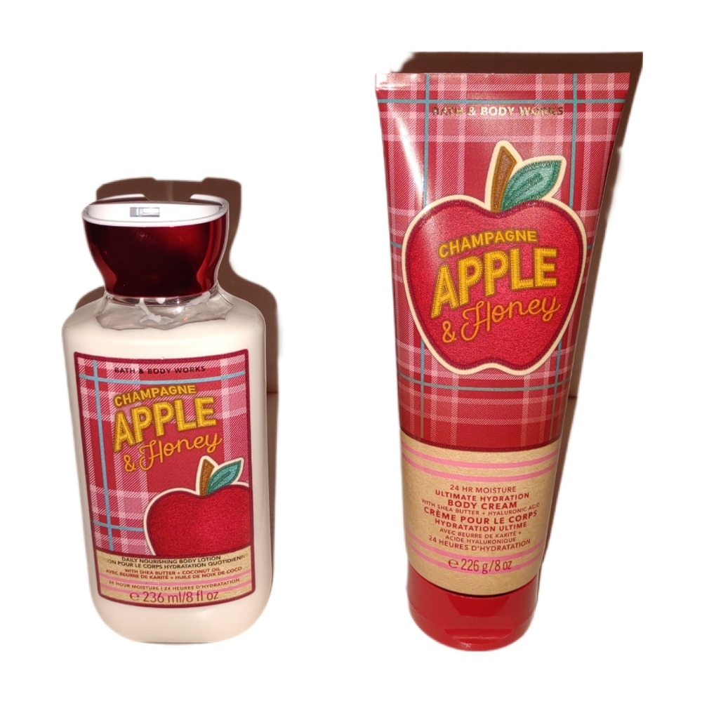 Champagne Apple & Honey Bath and Body Works Body Lotion and UHBC 2ct.